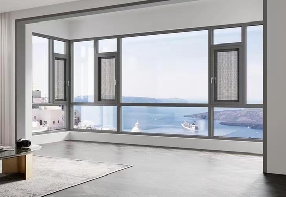 Buen precio Ventanas de revestimiento de aluminio de color de vidrio personalizable para edificios de oficinas con tratamiento de superficie mejorado en línea