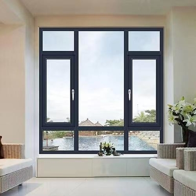 Harga yang bagus Bangunan Kantor Custom Aluminium Casement Windows Fluorocarbon Disemprot Kaca untuk Pengurangan Kebisingan on line