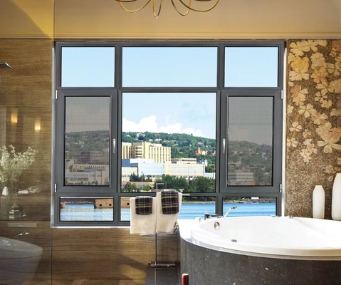 Harga yang bagus Jendela Casement Aluminium yang dapat disesuaikan dengan penyemprotan bubuk dan penyesuaian on line