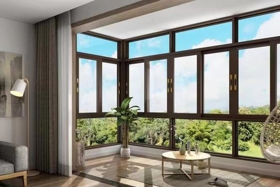 Dobra cena. Lekkie okna przesuwne aluminiowe do domu Spryskiwanie proszkiem w Internecie