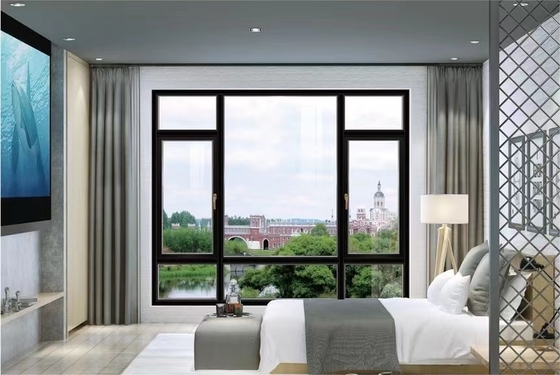 Good price Powder Sprayed Aluminum Casement Windows with Soundproof and Insulation Features online