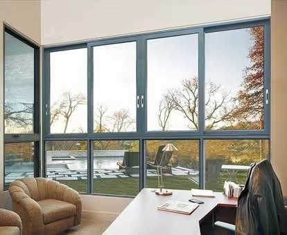 Buen precio Ventana corredera de aluminio asequible con vidrio personalizable y aerosol de fluorocarburos en línea