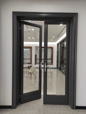 Bon prix Porte pivotante en verre double en aluminium isolé résistant aux intempéries pour maisons / bureaux en ligne