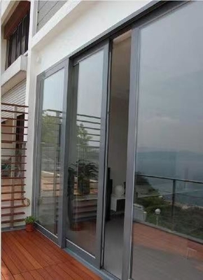 Buon prezzo Case / Uffici Porta scorrevole in alluminio nero resistente alla ruggine Design moderno in linea