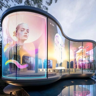 Good price Curved Glass Curtain Wall LED Display for Commercial Building online