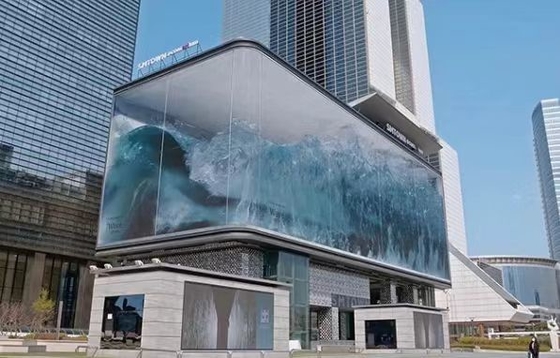 Good price Transparent Glass Curtain Wall Building Customized Outdoor LED Curtain Display online