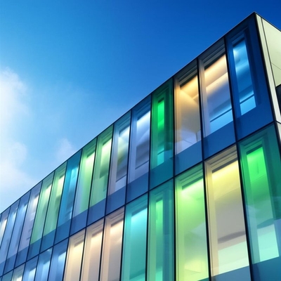 Guter Preis Anpassbare farbige Glasvorhangfassade: Schlankes und modernes Erscheinungsbild mit einstellbarer Lichtfunktion Online